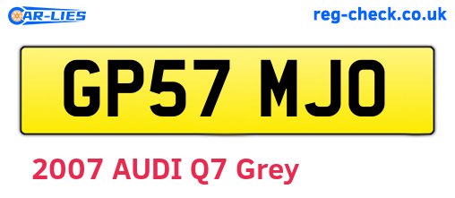 GP57MJO are the vehicle registration plates.