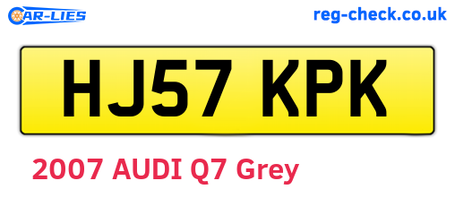 HJ57KPK are the vehicle registration plates.