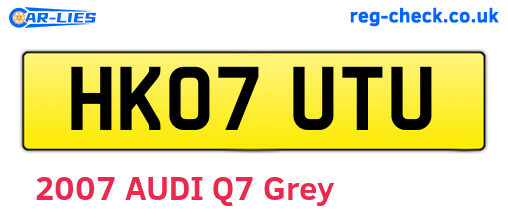 HK07UTU are the vehicle registration plates.