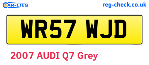 WR57WJD are the vehicle registration plates.