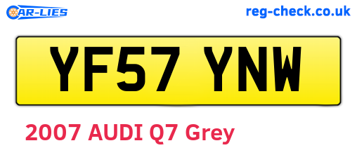 YF57YNW are the vehicle registration plates.