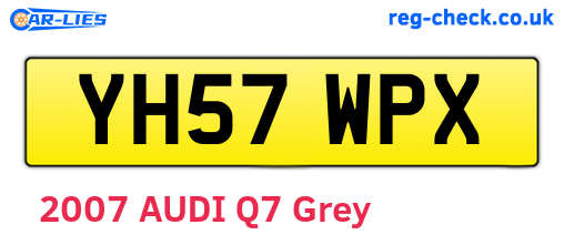 YH57WPX are the vehicle registration plates.