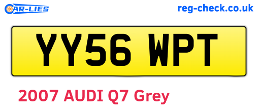 YY56WPT are the vehicle registration plates.