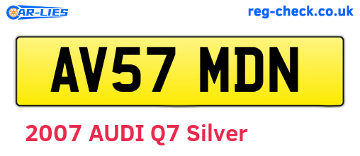 AV57MDN are the vehicle registration plates.