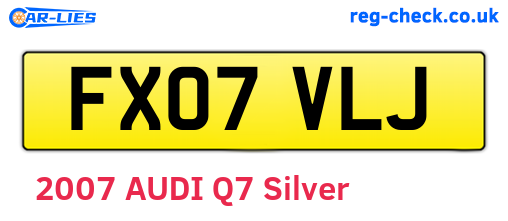 FX07VLJ are the vehicle registration plates.
