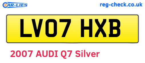 LV07HXB are the vehicle registration plates.