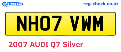 NH07VWM are the vehicle registration plates.