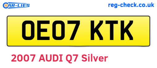 OE07KTK are the vehicle registration plates.