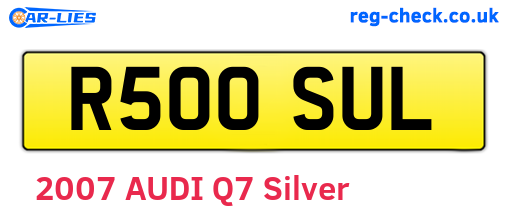 R500SUL are the vehicle registration plates.