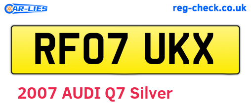 RF07UKX are the vehicle registration plates.