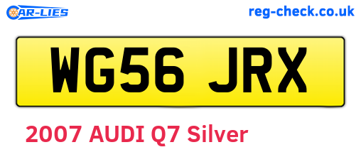 WG56JRX are the vehicle registration plates.