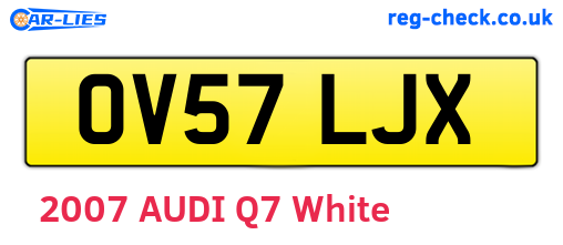 OV57LJX are the vehicle registration plates.