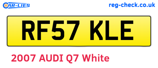 RF57KLE are the vehicle registration plates.