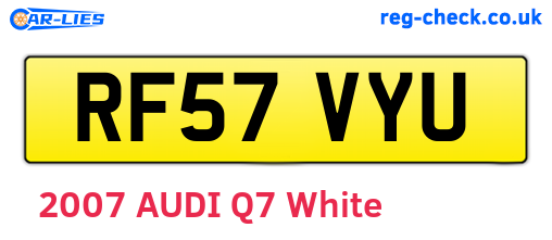 RF57VYU are the vehicle registration plates.