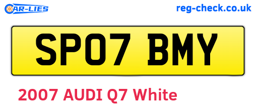 SP07BMY are the vehicle registration plates.