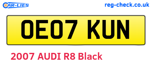 OE07KUN are the vehicle registration plates.