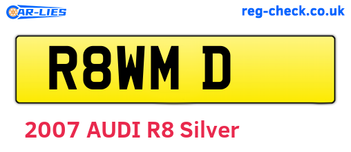R8WMD are the vehicle registration plates.