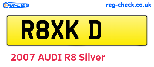 R8XKD are the vehicle registration plates.