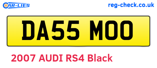 DA55MOO are the vehicle registration plates.