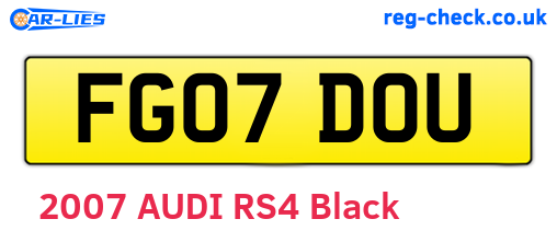 FG07DOU are the vehicle registration plates.