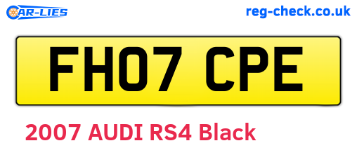 FH07CPE are the vehicle registration plates.