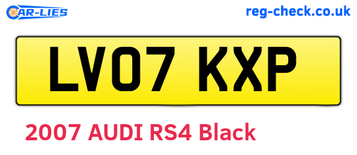 LV07KXP are the vehicle registration plates.