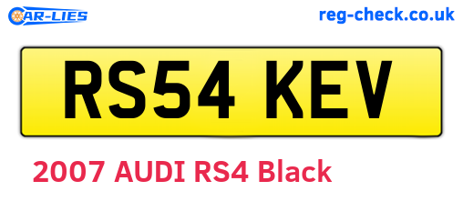RS54KEV are the vehicle registration plates.