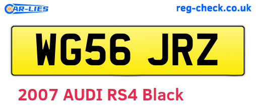 WG56JRZ are the vehicle registration plates.