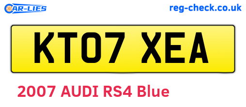 KT07XEA are the vehicle registration plates.