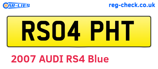 RS04PHT are the vehicle registration plates.