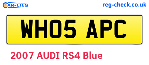 WH05APC are the vehicle registration plates.