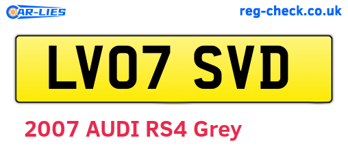 LV07SVD are the vehicle registration plates.