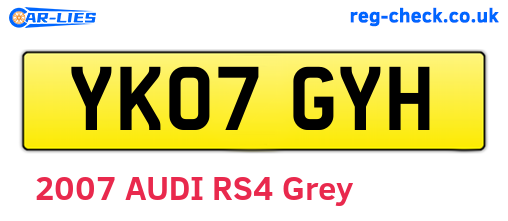 YK07GYH are the vehicle registration plates.