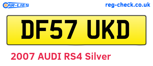 DF57UKD are the vehicle registration plates.