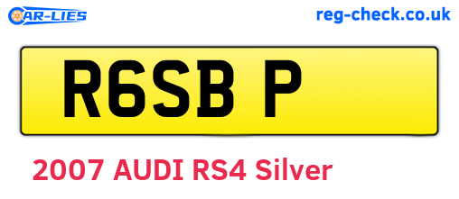 R6SBP are the vehicle registration plates.