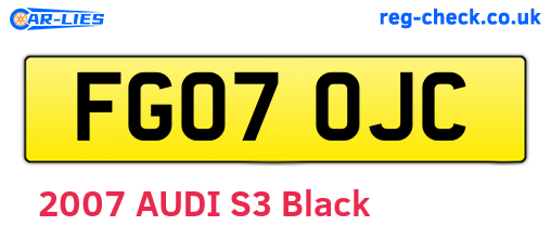 FG07OJC are the vehicle registration plates.