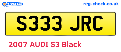 S333JRC are the vehicle registration plates.
