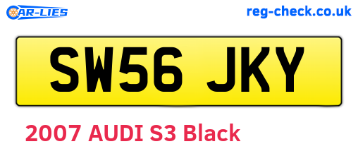 SW56JKY are the vehicle registration plates.