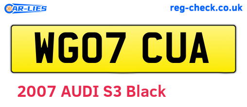 WG07CUA are the vehicle registration plates.