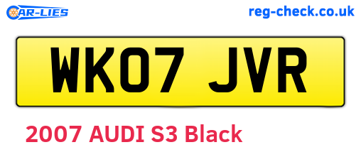 WK07JVR are the vehicle registration plates.