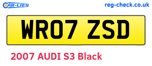 WR07ZSD are the vehicle registration plates.