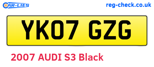 YK07GZG are the vehicle registration plates.