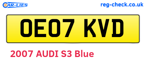 OE07KVD are the vehicle registration plates.