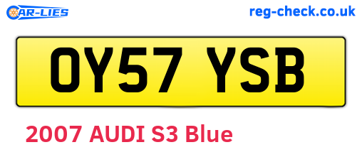OY57YSB are the vehicle registration plates.