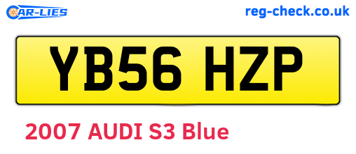 YB56HZP are the vehicle registration plates.