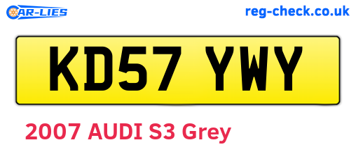 KD57YWY are the vehicle registration plates.