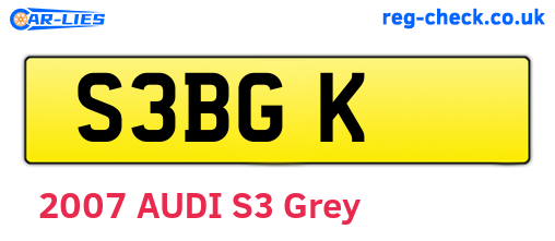 S3BGK are the vehicle registration plates.