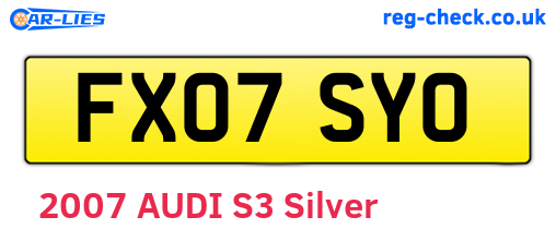 FX07SYO are the vehicle registration plates.