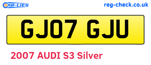 GJ07GJU are the vehicle registration plates.