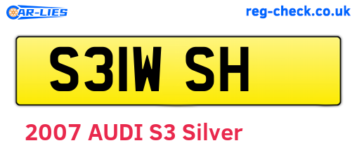 S31WSH are the vehicle registration plates.